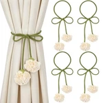 Tegeme 4 Pcs Curtain Tiebacks Flower Holdbacks Boho Floral New. Price: $20.23.