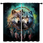 Lhroomjk Wildlife Wolf Rod Pocket Blackout Curtains For Boy Girl Bedroom, Blu... New. Price: $103.49.