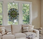River Of Goods Webbed Heart Window Panel 22" Dia Multi-colored Stained Glass New. Price: $189.99.