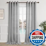 Aersas 2 Panels Grey Linen Curtains 108 Inches Long For Living Room Extra New. Price: $69.84.
