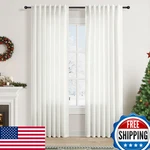 Nanspring 84" Off-white Linen Curtains 2 Panel Set W/back Tab Light New. Price: $32.89.