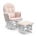 Storkcraft Hoop Glider And Ottoman - White With Pink New. Price: $222.86.
