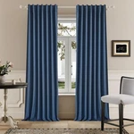 *dualife Blue Blackout Curtains 102 Inch Length Panels Set New. Price: $24.99.