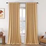 Nanspring Camel 100 Blackout Linen Curtains For Bedroom 96 Inches Long Back Tab New. Price: $72.74.