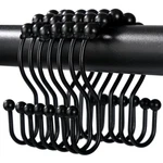 Shower Curtain Hooks, Oeh Rings, Modern Double Black New. Price: $12.69.
