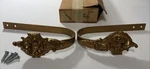 Large Solid Brass Curtain Tieback Set, Drapery Holdback. Vintage Kirsch Company Used. Price: $65.00.