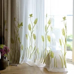 Melodieux Wheat Embroidery Sheer Curtain Extra Wide For Living Room Patio Door, New. Price: $50.60.