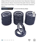 Ailejia 20-PACK Curtain Grommets Inner Diameter Silencer Sliding Brown Sheers... New. Price: $6.99.