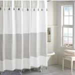 New Peri Home 72" Panama Stripe Square Shower Curtain - Grey. Price: $22.90.