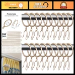 100 Metal Curtain Rings With Eyelets - 1.26" Drapery Hooks For Window, Shower, B New. Price: $65.99.