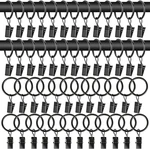 50PCS Curtain Rings With Clips - Black Metal Drapery 1.26 Inch New. Price: $11.41.