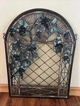 ***beautiful Meyda Tiffany 38656 Grape Diamond Trellis Stained Glass Window*** Used. Price: $850.00.