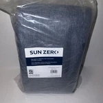 Sun Zero Easton Energy Saving Blackout Grommet Curtain Panels 100"X84" Navy Blue Open. Price: $19.99.