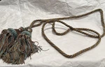 Unique Vtg Double Rope Brown And Blue Swag Tassel Tie Back Curtain 84 Long Used. Price: $17.99.