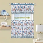 Achim Coastal - Printed Tier & Valance Set 36"W X 58"L (pack Of 1), Blue New. Price: $20.99.