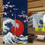 Ligicky Japanese Noren Doorway Curtain Ukiyoe Hokusai The Great Wave Off Kana... New. Price: $146.68.