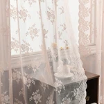 Kotile Blush Pink Floral Sheer Curtains For Girls Bedroom - Premium Scalloped... New. Price: $38.22.