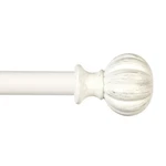 Kenney Rachel Fluted Ball Window Curtain Rod, 28-48", Antique White New. Price: $33.99.