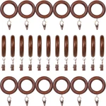 24 Pack Wooden Curtain Rod Rings With Drapery Clips Farmhouse Beech New. Price: $34.99.