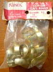 (14) Vintage Kirsch Bright Brass Finish 3/4" Clip-on Cafe Curtain Drapery Rings New. Price: $12.50.