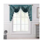 Vogol Lake Blue Vintage Style Valance, Soft Touch Velvet Waterfall Curtain Pa... New. Price: $123.81.