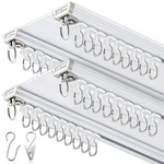 Juexica Set Ceiling Curtain Double Track 3FT-6.5FT/2 Meter White New. Price: $138.95.
