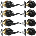 Probrico Front Door Handle Double Cylinder Deadbolt Set Black Exterior New. Price: $153.61.
