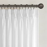 Topfinel 102" Beige White Pinch Pleated Sheer Curtains W/ Hooks, Back Tab New. Price: $73.58.