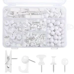 Besarme 200 Pieces Push Pins Set, 5 Types White Thumb Tacks Cute Decorative P... New. Price: $17.86.