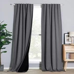 Nicetown Total Shade Curtains And Draperies For Large Window, Heavy-duty Full... Open. Price: $56.77.