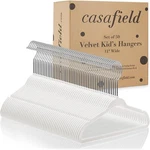 Casafield 50 Velvet Baby Hangers - 11" Size For Infant & Toddler Clothes Ivory New. Price: $23.99.