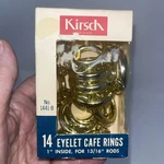 Kirsch Eyelet Cafe Curtain Rings Pole Rod New Gold Plastic 1" Id 1441-B Sew. Price: $9.99.