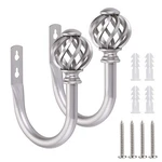 Sumnacon Set Of 2 Metal Curtain Holdbacks - Wall Mounted Drapery Tiebacks Wit New. Price: $15.92.