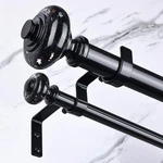 Wolistsa Black Double Curtain Rods For Windows 66 To 120 Inch, Adjustable New. Price: $51.55.