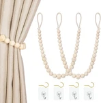 Wood Bead Curtain Tiebacks, Klogtsind Set Of 2 Holdbacks For New. Price: $6.29.
