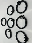 Qty 7 Urbanest Metal Curtain Drapery Rings W/ Eyelets 1.5" Inner Diameter Black Open. Price: $17.99.