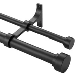 Heavy Duty Double Curtain Rods With Cylindrical Cap Finials - 72 To 144' Tele... New. Price: $72.85.
