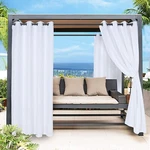 New- Bonzer Waterproof Indoor/outdoor Curtain For Patio Grommet White 52"X108". Price: $16.00.