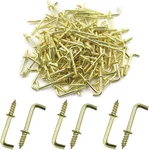 150PCS 1/2 Inch Brass Plated Hooks, Right Angle Mini Metal Screw-in Sho New. Price: $14.95.