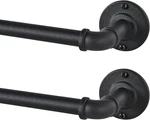 Pack Industrial Curtain Rods For Windows 28 To 48 Inches, 33-45 Inch, Black New. Price: $26.05.
