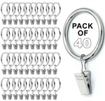 Silver Heavy Duty Curtain Rings With Clips Fits Rod Up To 1.25 40 Pcs New. Price: $31.85.