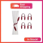 Swtool 4-PACK Burgundy Holdbacks Decorative Window Drape Twist Curtains New. Price: $16.94.