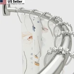 Chrsouly Adjustable Curved Shower Rod, 42-72 Inches, Nickel New. Price: $50.16.