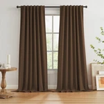 Keqiaosuocai Brown Linen Textured Blackout Curtains 132 Inches Long For Livin... New. Price: $43.99.