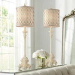 Regency Hill French Candlestick 34" Ivory White Buffet Lamps Set Of 2 New. Price: $179.98.