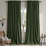 Nemia Olive Green Velvet Curtains Thermal Insulated Blackout For Bedroom. Price: $65.89.