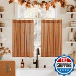 Lino Rosa Fall Floral Pinch Pleated Cafe Curtains For Kitchen Window 2-PC New. Price: $40.63.