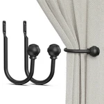 Hion Curtain Holdbacks Black 2PCS, Tiebacks Wall Mounted Hook... New. Price: $14.38.