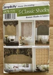 Simplicity Home Decorating 5476 Roman Shades & Valances Sewing Pattern New. Price: $5.69.