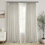 Topfinel 96 Long Pinch Pleated Blackout Linen Curtains For Bedroom,natur... New. Price: $178.59.